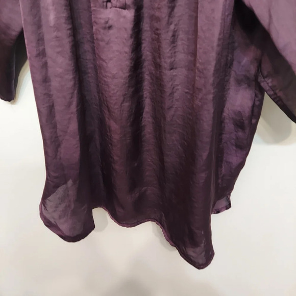 Honey punch silk purple button up flowy - Picture 7 of 8